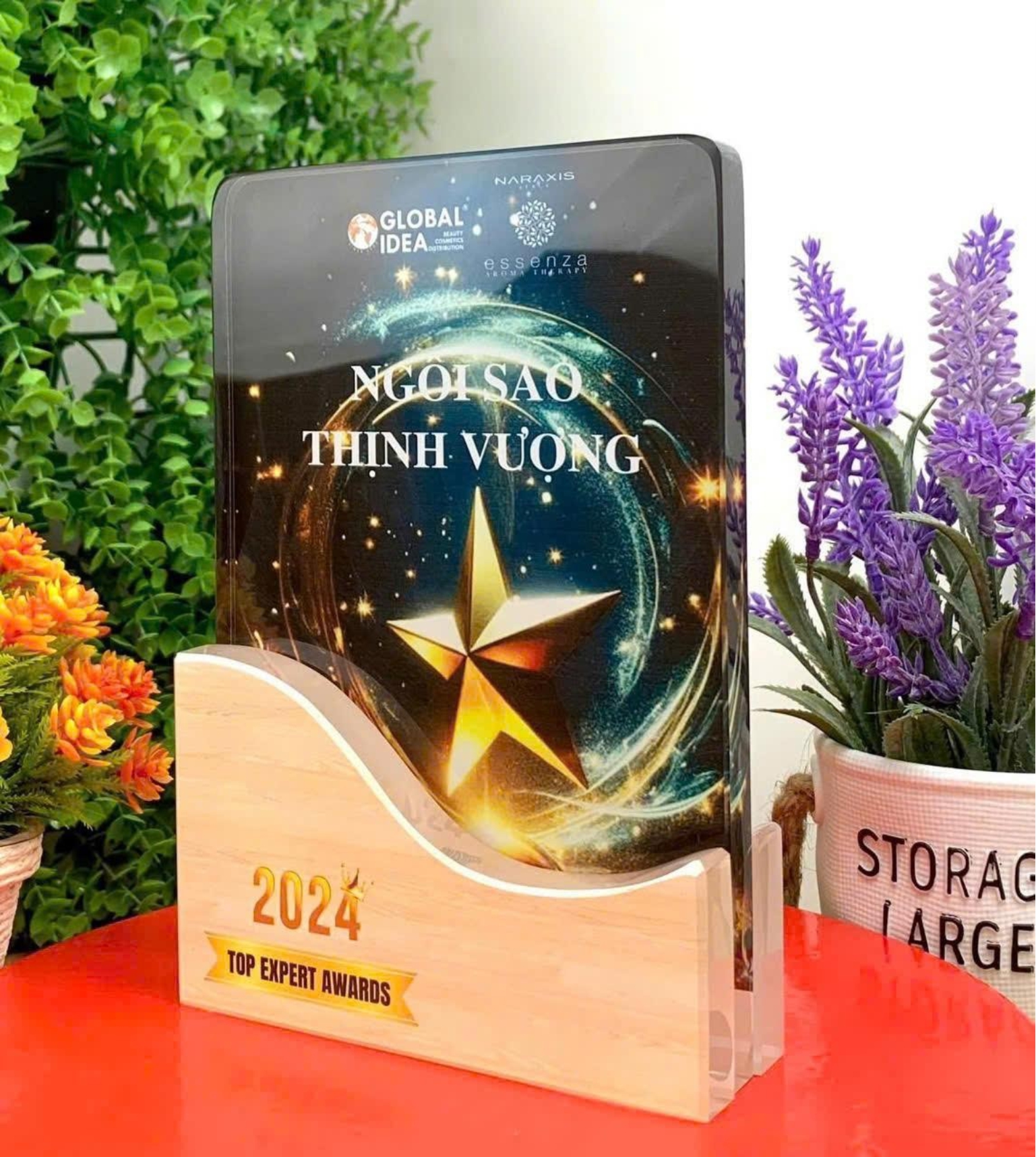 biểu trưng phôi gỗ kẹp pha lê 