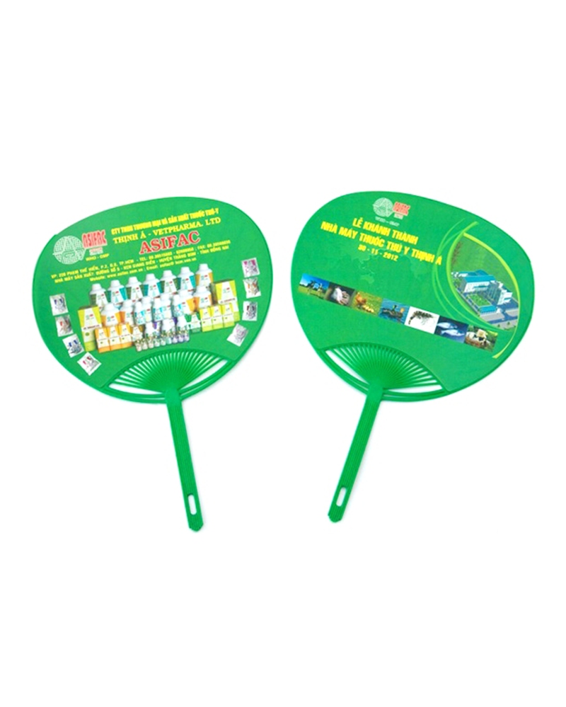 Quạt giấy nan nhựa quảng cáo QNN-01